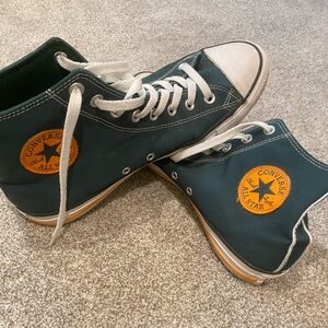 Converse High-Top Sneakers in Green and White, 10